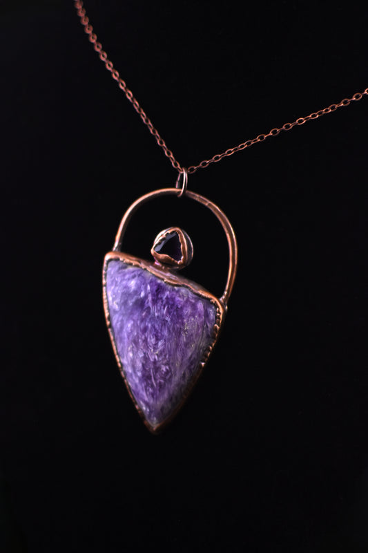 Amethyst and Charoite Necklace
