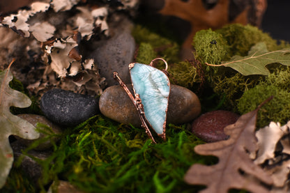 Caribbean Blue Aragonite Butterfly Necklace
