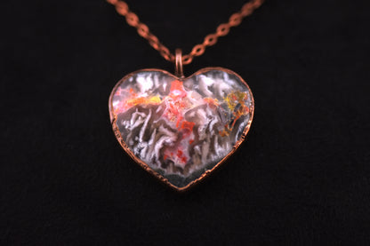 Indonesian Lava Seam Agate Heart Necklace