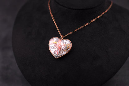 Indonesian Lava Seam Agate Heart Necklace