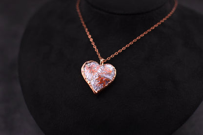 Indonesian Lava Seam Agate Heart Necklace