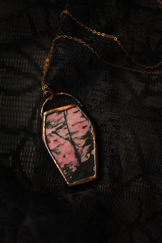 Rhodonite Coffin Necklace