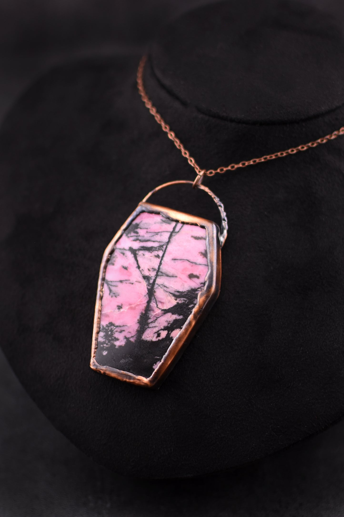Rhodonite Coffin Necklace