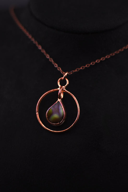 Ringed Fire Agate Neckalce