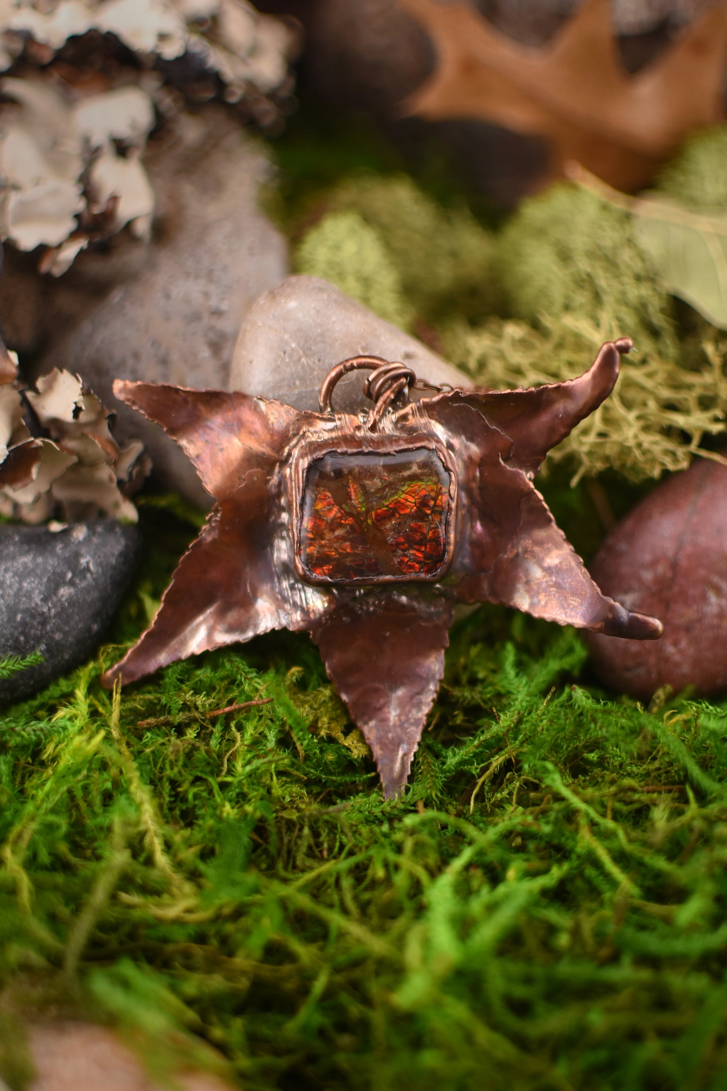 Ammolite & Maple Leaf Necklace