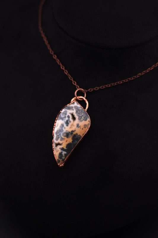 Marcasite Plume Agate Necklace
