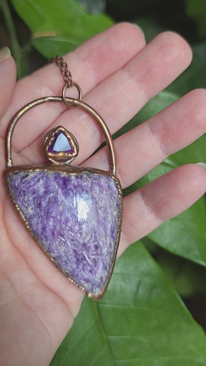 Amethyst and Charoite Necklace